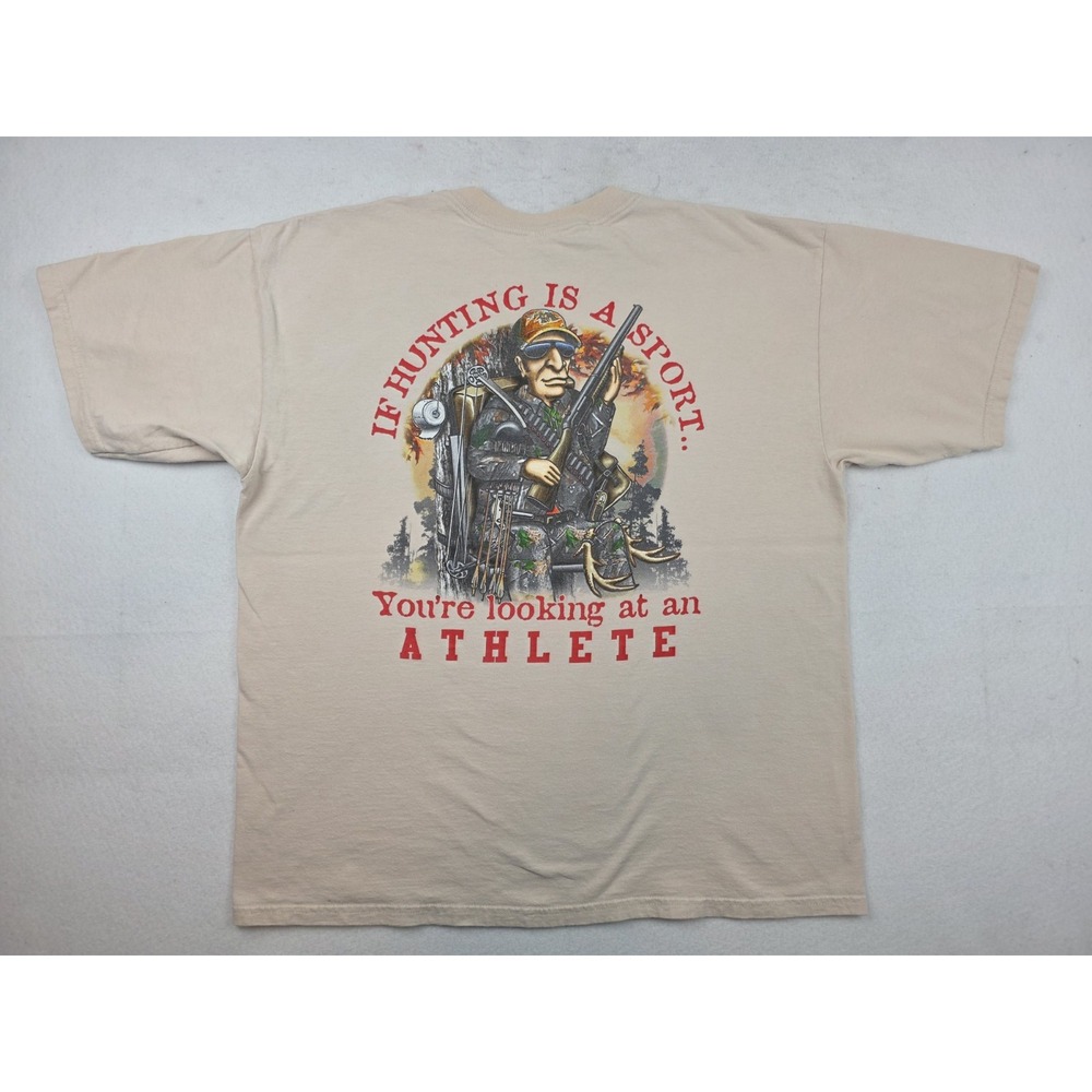 Vintage Red Neck Sportsman If Hunting Is A Sport Athletic Double-sided Deer XL